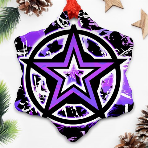 Purple Star Snowflake Ornament (Two Sides) from ArtsNow.com Back