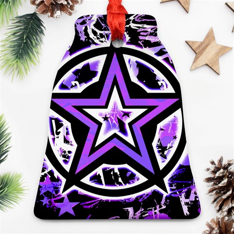 Purple Star Bell Ornament (Two Sides) from ArtsNow.com Front