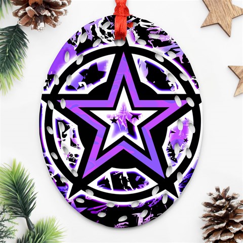 Purple Star Ornament (Oval Filigree) from ArtsNow.com Front