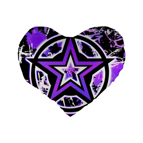 Purple Star Standard 16  Premium Heart Shape Cushion  from ArtsNow.com Back