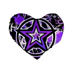 Purple Star Standard 16  Premium Flano Heart Shape Cushion  from ArtsNow.com Front