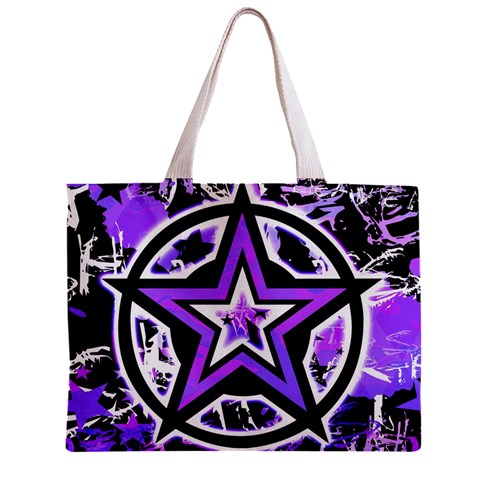 Purple Star Zipper Mini Tote Bag from ArtsNow.com Back