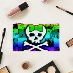 Rainbow Skull Cosmetic Bag (Small) from ArtsNow.com Front