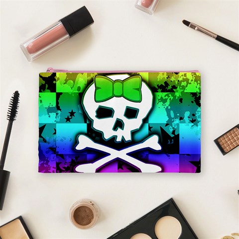 Rainbow Skull Cosmetic Bag (Medium) from ArtsNow.com Front