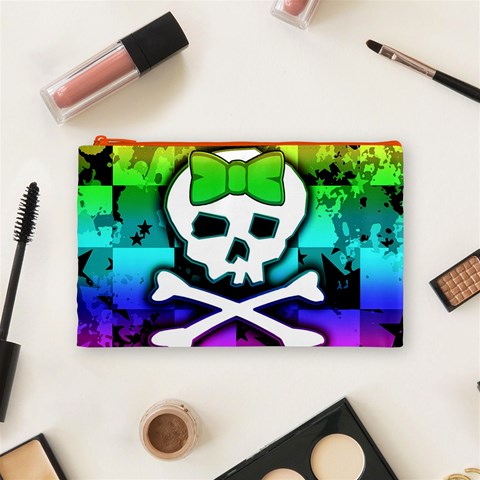 Rainbow Skull Cosmetic Bag (Medium) from ArtsNow.com Front