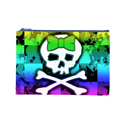 Rainbow Skull Cosmetic Bag (Large) from ArtsNow.com Front