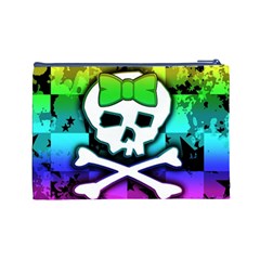 Rainbow Skull Cosmetic Bag (Large) from ArtsNow.com Back