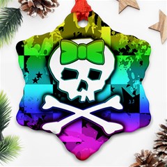 Rainbow Skull Snowflake Ornament (Two Sides) from ArtsNow.com Front