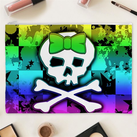 Rainbow Skull Cosmetic Bag (XXXL) from ArtsNow.com Front