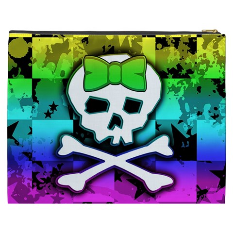 Rainbow Skull Cosmetic Bag (XXXL) from ArtsNow.com Back