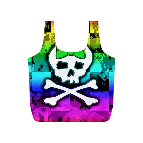 Rainbow Skull Full Print Recycle Bag (S) from ArtsNow.com Front