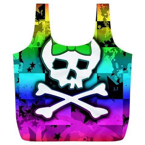 Rainbow Skull Full Print Recycle Bag (XL) from ArtsNow.com Back