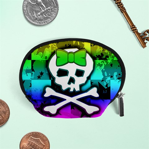 Rainbow Skull Accessory Pouch (Small) from ArtsNow.com Front