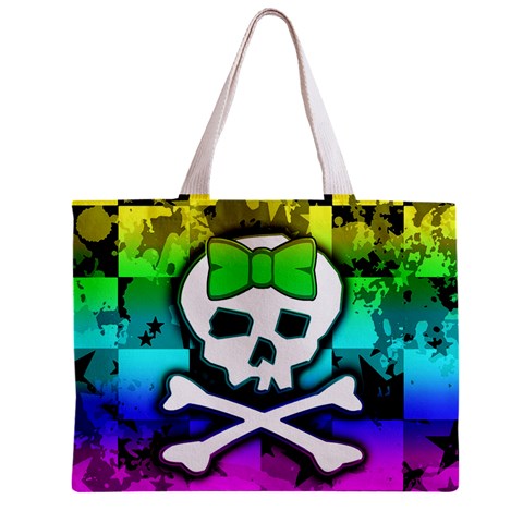 Rainbow Skull Zipper Mini Tote Bag from ArtsNow.com Back