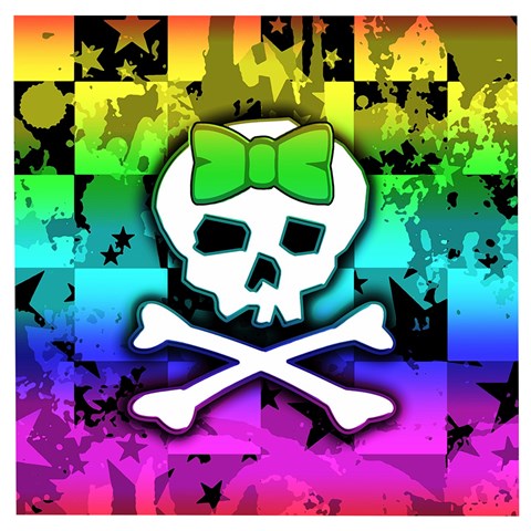 Rainbow Skull Wooden Puzzle Square from ArtsNow.com Front