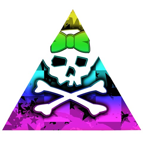 Rainbow Skull Wooden Puzzle Triangle from ArtsNow.com Front