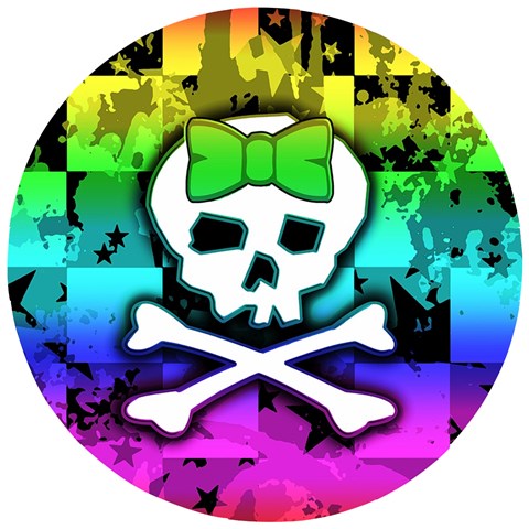 Rainbow Skull Wooden Puzzle Round from ArtsNow.com Front