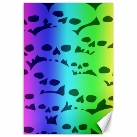 Rainbow Skull Collection Canvas 12  x 18  from ArtsNow.com 11.88 x17.36  Canvas - 1