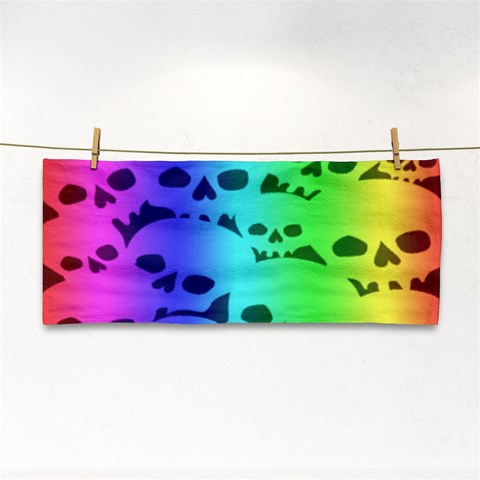 Rainbow Skull Collection Hand Towel from ArtsNow.com Front