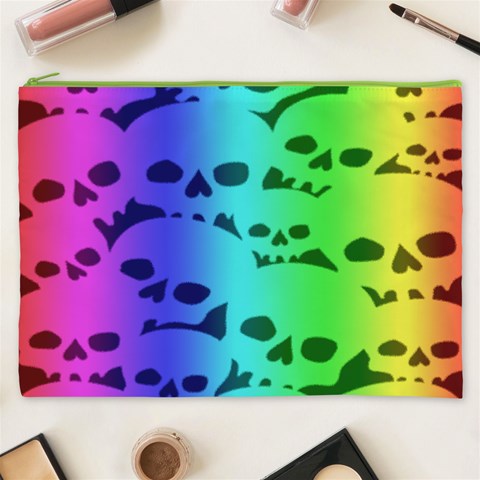 Rainbow Skull Collection Cosmetic Bag (XXXL) from ArtsNow.com Front