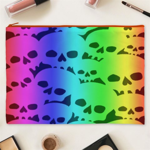 Rainbow Skull Collection Cosmetic Bag (XXXL) from ArtsNow.com Front