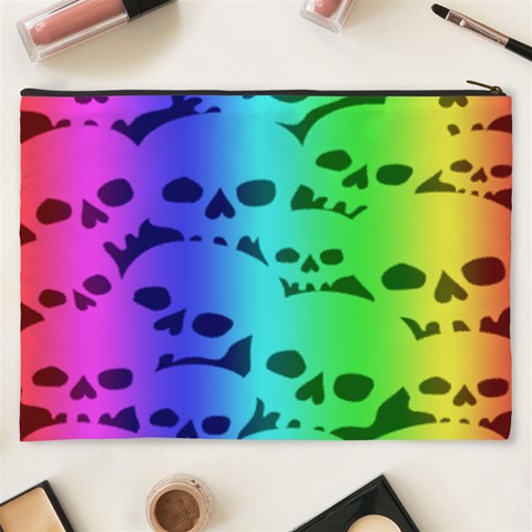 Rainbow Skull Collection Cosmetic Bag (XXXL) from ArtsNow.com Back