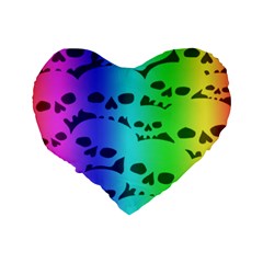 Rainbow Skull Collection Standard 16  Premium Heart Shape Cushion  from ArtsNow.com Back