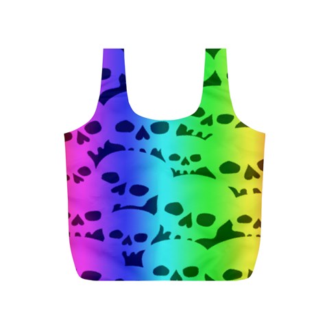 Rainbow Skull Collection Full Print Recycle Bag (S) from ArtsNow.com Front