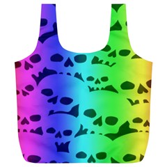 Rainbow Skull Collection Full Print Recycle Bag (XL) from ArtsNow.com Front