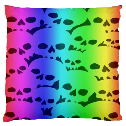 Rainbow Skull Collection Large Flano Cushion Case (Two Sides) from ArtsNow.com Front