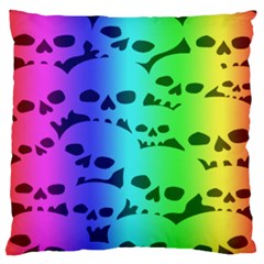 Rainbow Skull Collection Large Flano Cushion Case (Two Sides) from ArtsNow.com Front