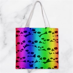 Rainbow Skull Collection Zipper Grocery Tote Bag from ArtsNow.com Front