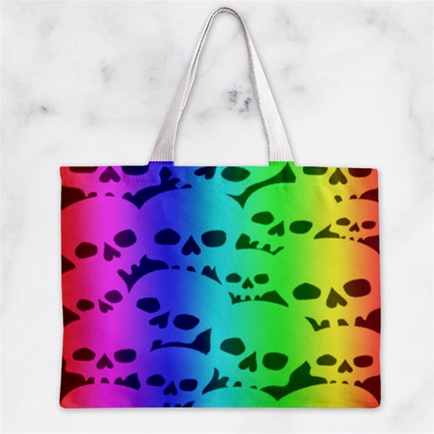 Rainbow Skull Collection Zipper Mini Tote Bag from ArtsNow.com Front