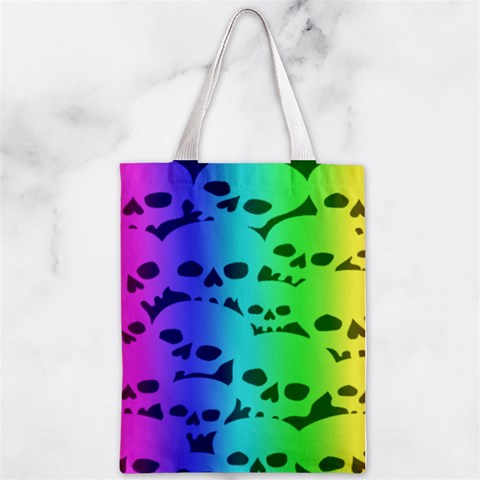 Rainbow Skull Collection Zipper Classic Tote Bag from ArtsNow.com Front