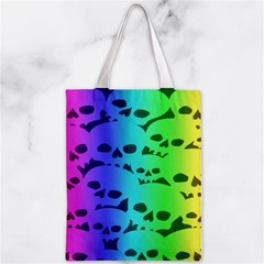 Rainbow Skull Collection Zipper Classic Tote Bag from ArtsNow.com Front