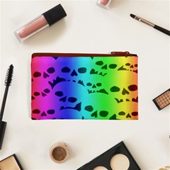 Rainbow Skull Collection Cosmetic Bag (XS) from ArtsNow.com Back