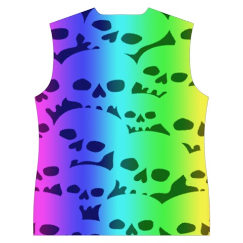 Rainbow Skull Collection Women s Button Up Vest from ArtsNow.com Back