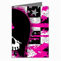 Scene Kid Girl Skull Greeting Card from ArtsNow.com Left