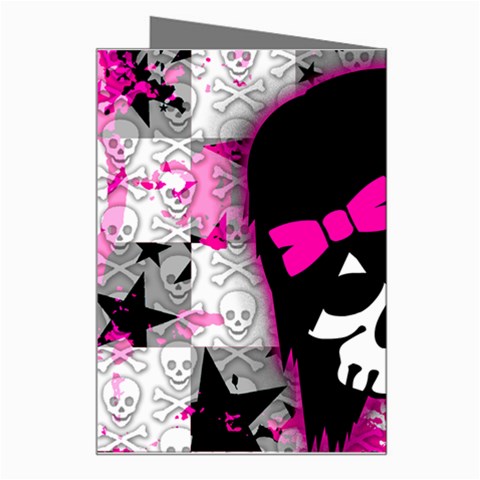 Scene Kid Girl Skull Greeting Card from ArtsNow.com Right