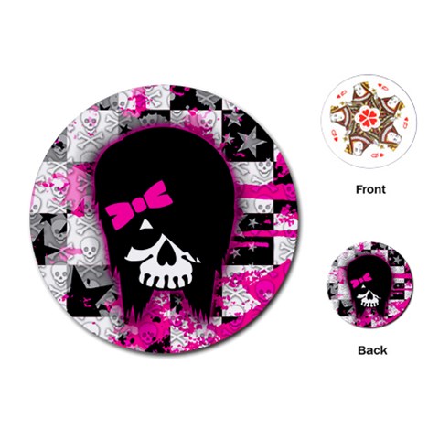 Scene Kid Girl Skull Playing Cards Single Design (Round) from ArtsNow.com Front