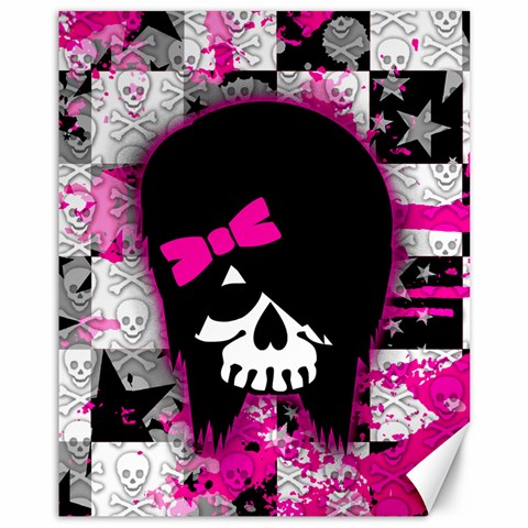 Scene Kid Girl Skull Canvas 11  x 14  from ArtsNow.com 10.95 x13.48  Canvas - 1