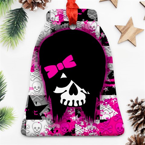 Scene Kid Girl Skull Bell Ornament (Two Sides) from ArtsNow.com Back