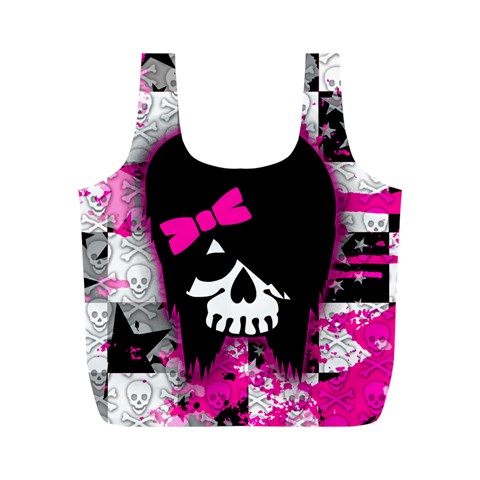 Scene Kid Girl Skull Full Print Recycle Bag (M) from ArtsNow.com Back