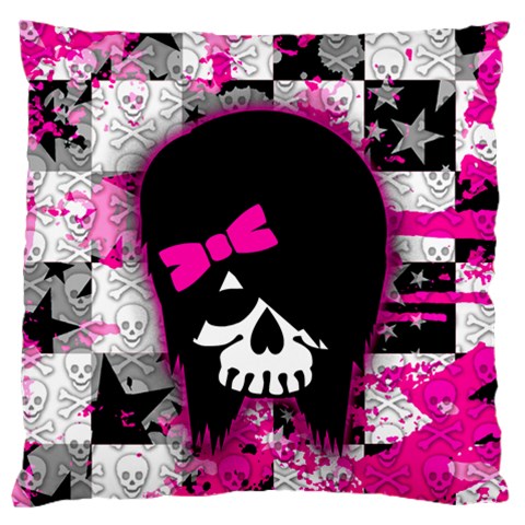 Scene Kid Girl Skull Large Flano Cushion Case (Two Sides) from ArtsNow.com Back