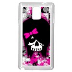 Scene Kid Girl Skull Samsung Galaxy Note 4 Case (White)