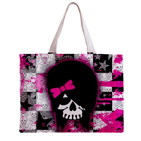 Scene Kid Girl Skull Zipper Mini Tote Bag from ArtsNow.com Back