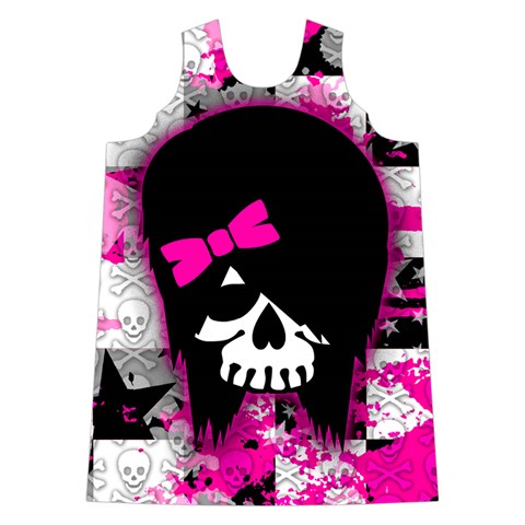 Scene Kid Girl Skull Shoulder Cutout Velvet One Piece from ArtsNow.com Front