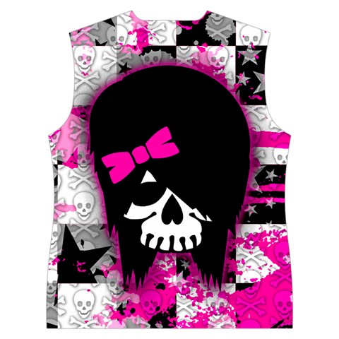 Scene Kid Girl Skull Women s Button Up Vest from ArtsNow.com Back