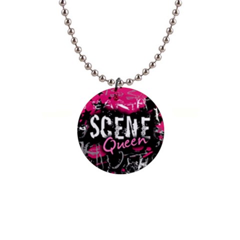 Scene Queen 1  Button Necklace from ArtsNow.com Front