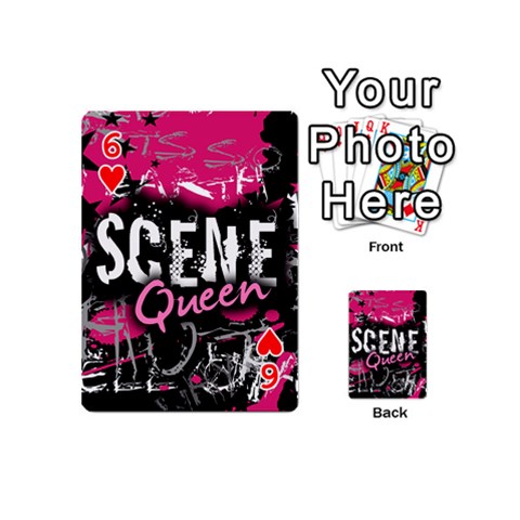 Scene Queen Playing Cards 54 Designs (Mini) from ArtsNow.com Front - Heart6